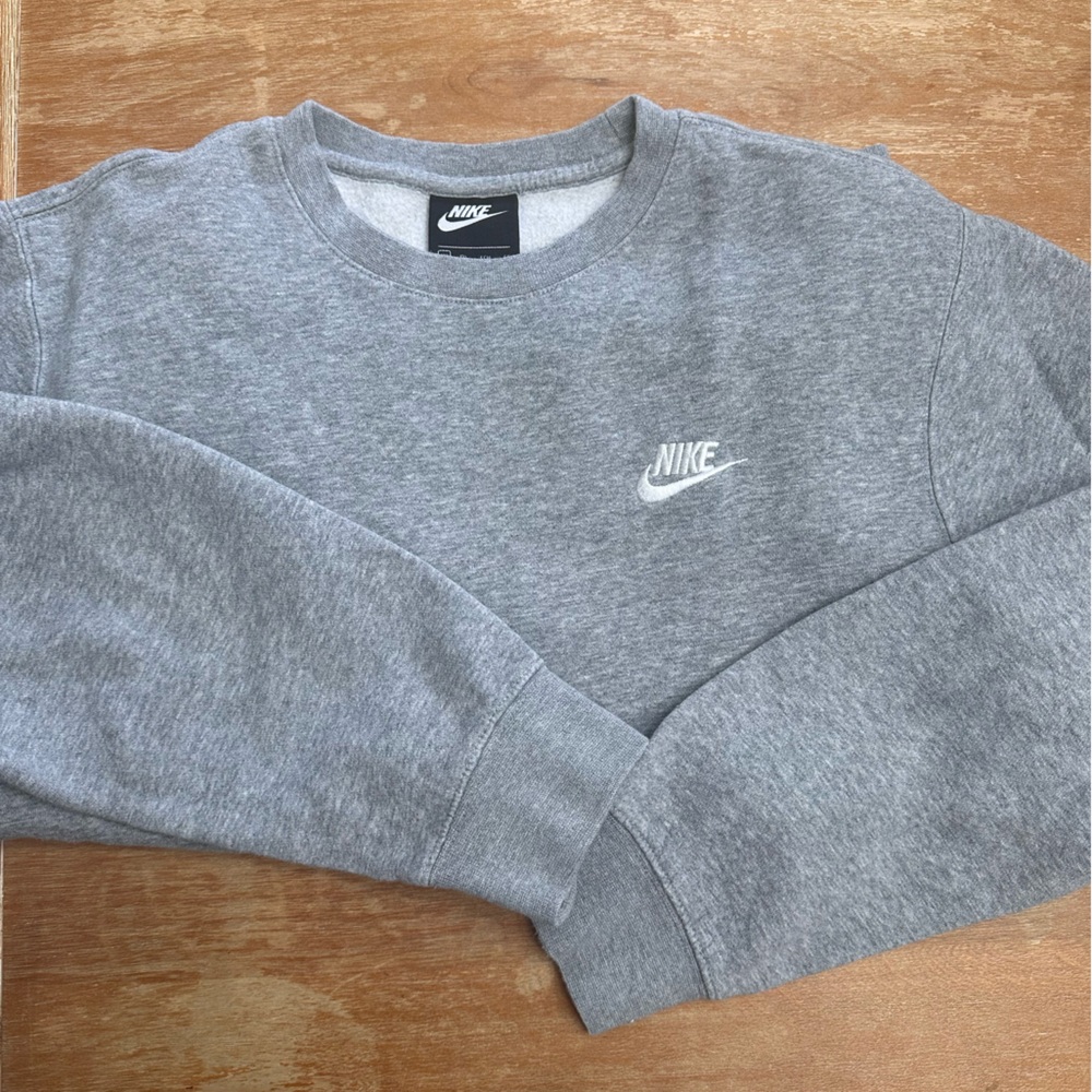 Nike Gray Sweatshirt with White Swoosh Logo
